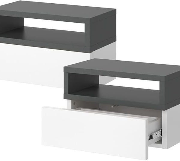 Нощно шкафче Vicco Urbano, антрацит/бяло, 45 x 28 см