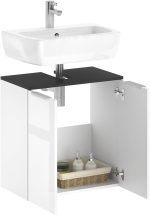 Шкаф за мивка Vicco Otis, бяло/антрацит с висок гланц - Image 4