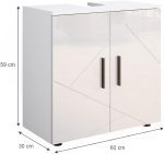 Шкаф за мивка Vicco Irma, бял гланц, 60 x 59 см - Image 2