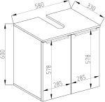 Шкаф за мивка Vicco Otis, бяло/антрацит с висок гланц - Image 6