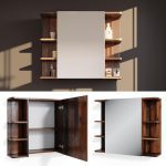 Огледален шкаф за баня Vicco Fynn, антично дърво, 80 x 64 см - Image 2