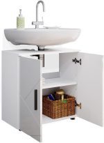 Шкаф за мивка Vicco Irma, бял гланц, 60 x 59 см - Image 3