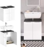 Шкаф за мивка Vicco Otis, бяло/антрацит с висок гланц - Image 7