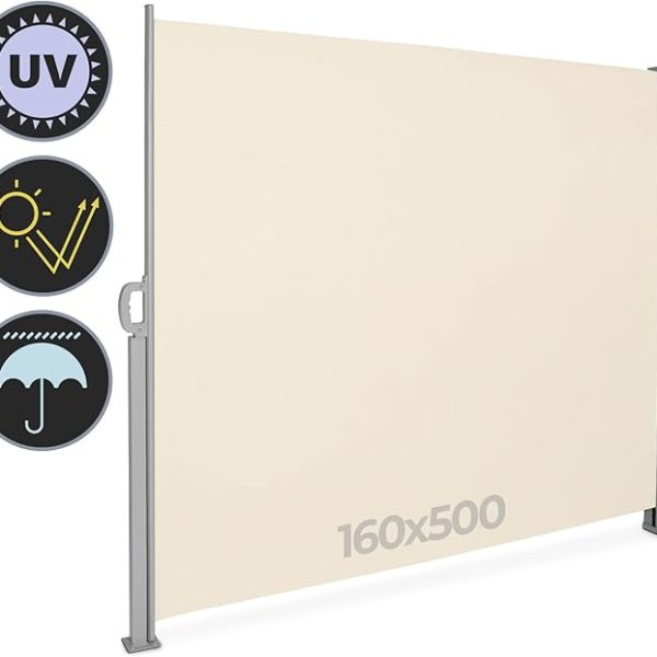 Jago® Прибиращ се параван за открито – 500 x 160 см