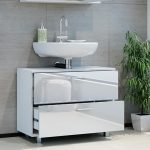 Шкаф за мивка Vicco Ilias с чекмеджета, бял гланц - Image 5