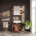 Огледален шкаф за баня Vicco Fynn, антично дърво, 80 x 64 см - Image 6