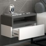 Нощно шкафче Vicco Urbano, антрацит/бяло, 45 x 28 см - Image 4