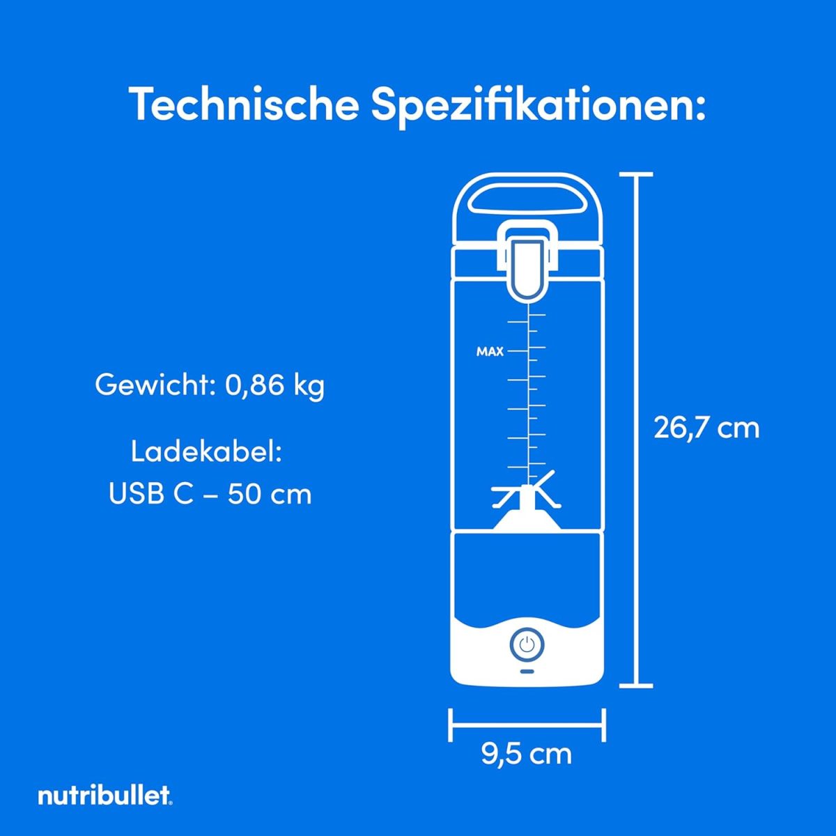 Преносим блендер Nutribullet, с 4-точково острие USB-C - Image 8