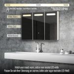 Огледален шкаф за баня Aquamarin® с осветление и шкаф - Image 8