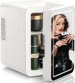Мини хладилник за козметика VINATO, 4L с LED огледало