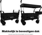 Сгъваема количка с подвижен покрив, черна - Image 3