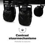 Сгъваема количка с подвижен покрив, черна - Image 12