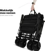 Сгъваема количка с подвижен покрив, черна - Image 14