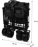 Сгъваема количка с подвижен покрив, черна - Image 15