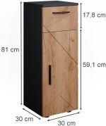 Шкаф за баня Vicco Midi, златен дъб / антрацит, Ирма - Image 2