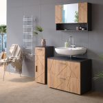 Шкаф за баня Vicco Midi, златен дъб / антрацит, Ирма - Image 5