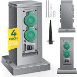 Градински контакт с колона със сензор за здрач