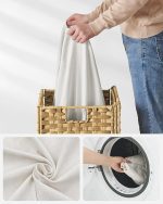 Кош за съхранение SONGMICS, 90 л за мръсно пране с капак - Image 8