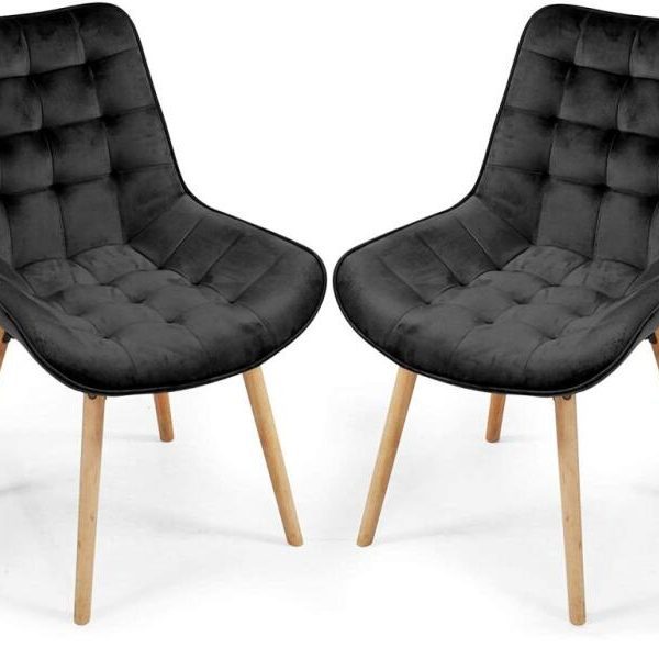 Комплект от 2 трапезарни стола Miadomodo , черен