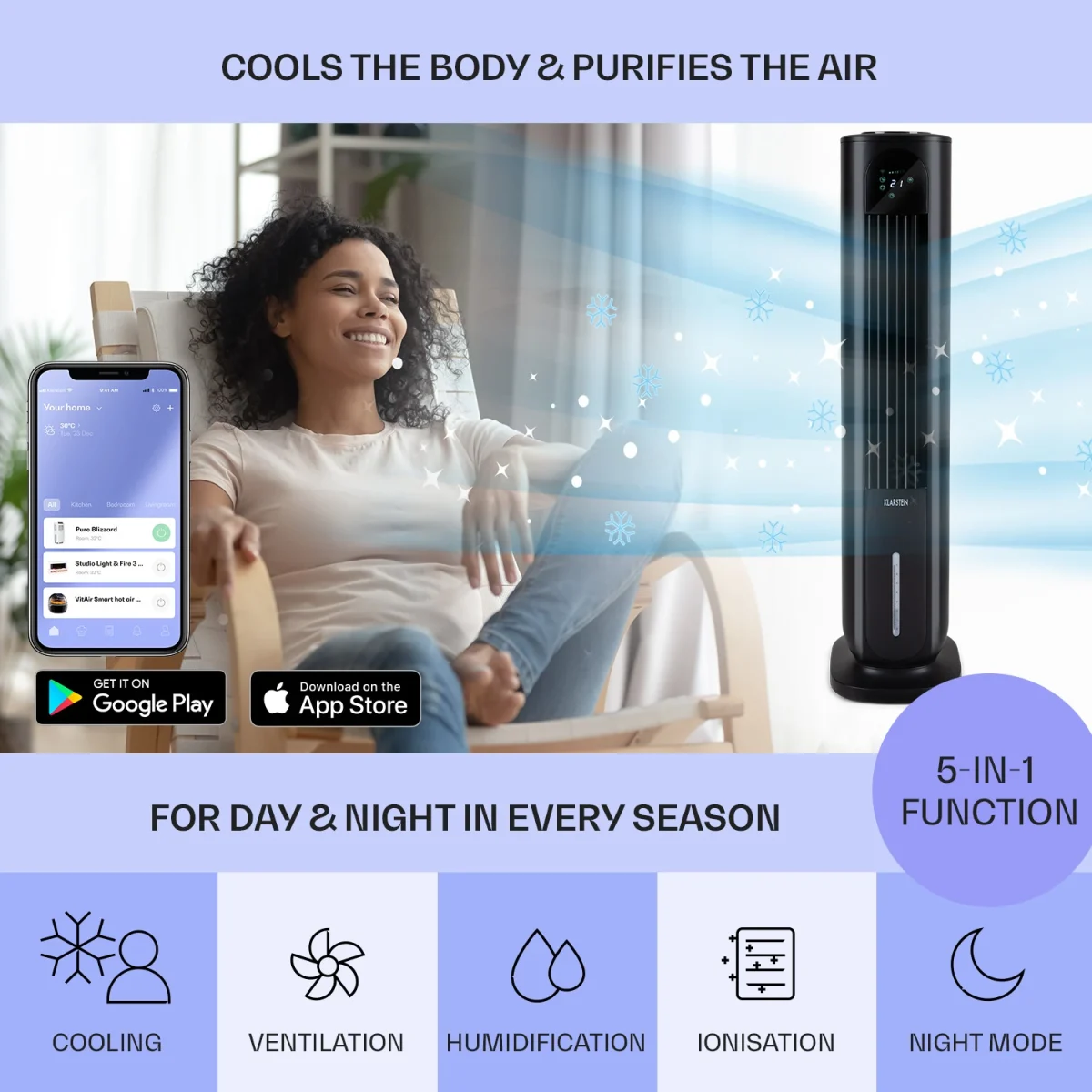 Polar Tower Smart вентилатор охладител на въздуха - Image 5