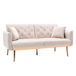 Кадифен диван COOLMORE с метални крака от розово злато - Image 9