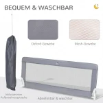 HOMCOM предпазител за легло, стоманен, сгъваем - Image 2