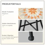 Градинска маса OUTSUNNY, помощна маса, мозайка - Image 8