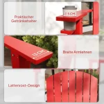 Градински стол Outsunny Andirondack, 72 см x 97 см x 92 см - Image 5