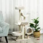 Котешко дърво PawHut, С клетка и тунел, Няколко нива - Image 4