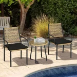 Комплект от 2 стола с маса Outsunny Rattan Bistro - Image 5