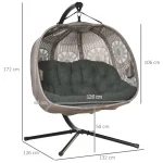 Outsunny Висящ стол-яйце за 2 души - Image 6