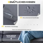 Outsunny ратанов комплект за отдих със сенник - Image 6