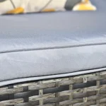 Outsunny Висяща пейка 2-местна ратанова градинска люлка - Image 4