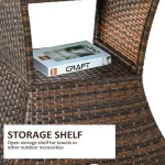 Outsunny Ратанова плетена маса с отвор за чадър - Image 5