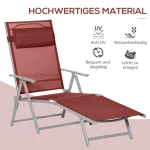 Шезлонг Outsunny 5 нива, накланяща се облегалка - Image 6