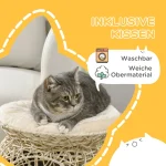 PawHut PE ратанова котешка къща 2 нива - Image 7