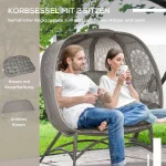 Градински стол Outsunny за 2 души - Image 3