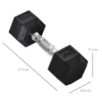HOMCOM 2x4kg гумени дъмбели с шестограмни тежести - Image 4