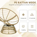 Outsunny Плетен въртящ стол - Image 6