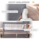 HOMCOM предпазител за легло, стоманен, сгъваем - Image 9