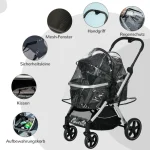 Количка за кучета PawHut Количка за кучета, сгъваема - Image 7