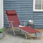 Шезлонг Outsunny 5 нива, накланяща се облегалка - Image 9