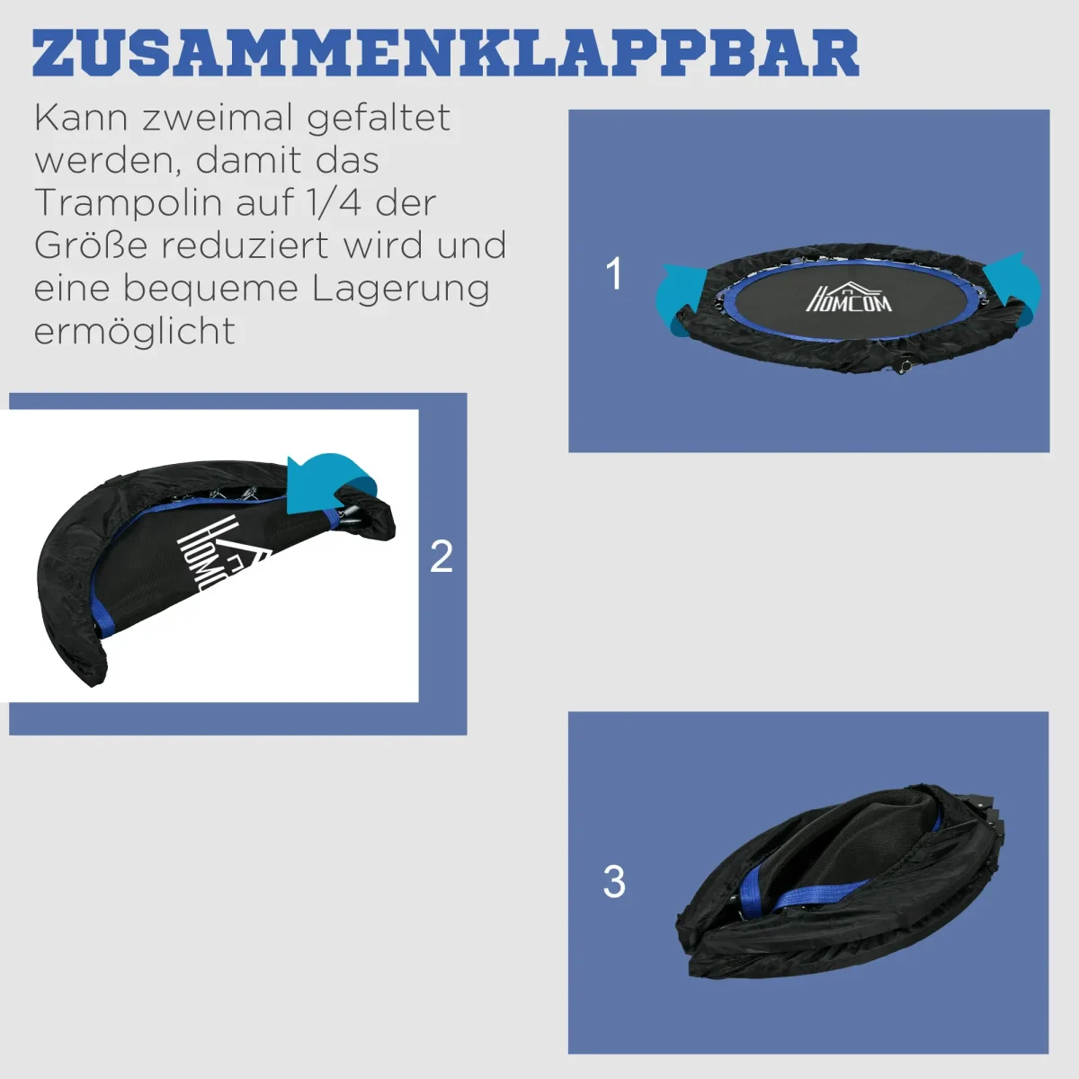 Сгъваем фитнес батут HOMCOM 102 см до 100кг - Image 8
