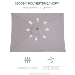 Outsunny 2m x 1,5m градински чадър с накланящ се сенник - Image 10