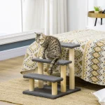 PawHut 48 см тристепенно котешко дърво, с играчка топка - Image 6