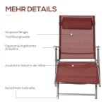 Шезлонг Outsunny 5 нива, накланяща се облегалка - Image 11