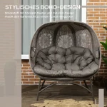 Градински стол Outsunny за 2 души - Image 9