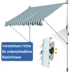 Outsunny Тента за балкон, ръчна манивела - Image 3