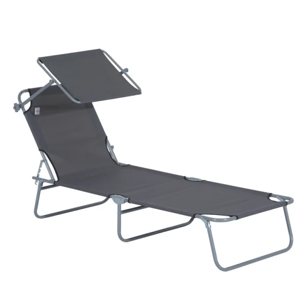 Outsunny Outdoor Сгъваем шезлонг, 4 нива,