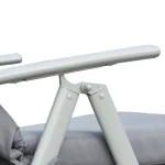 Сгъваем шезлонг, Outsunny, Метал, 137x63.5x100.5 см, Сив - Image 5